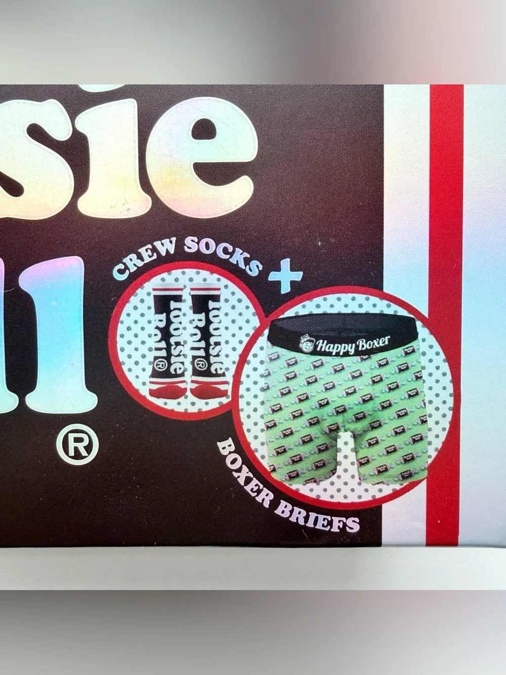 Tootsie Roll Boxer Briefs Socks Gift Set Mens Large Candy Gift